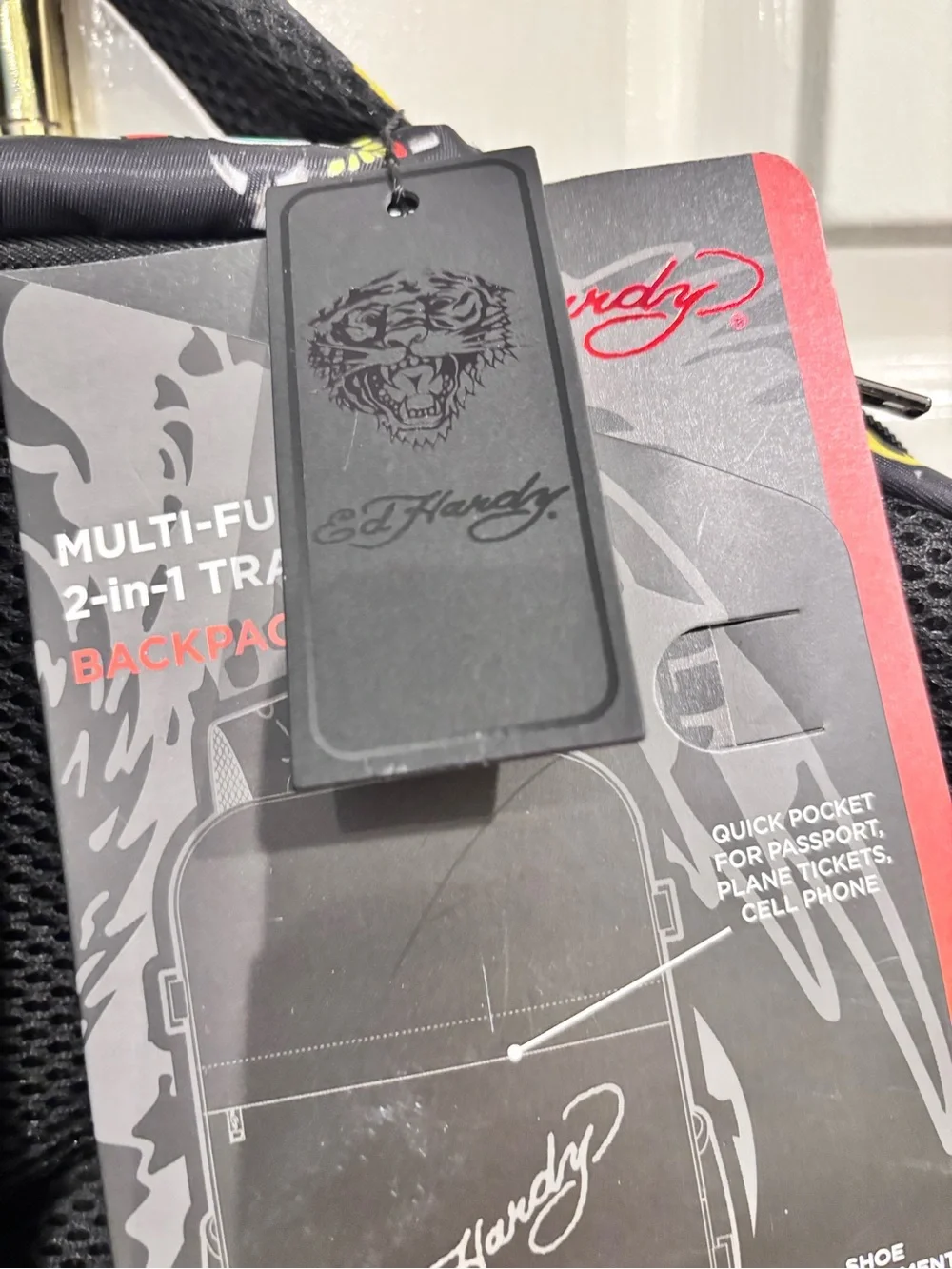 Ed Hardy Black Backpack